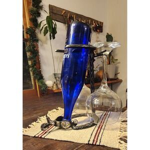 Horseshoes‎ Wine Rack Holds 1 Bottle & 2 Glasses Western Spur & Horseshoe